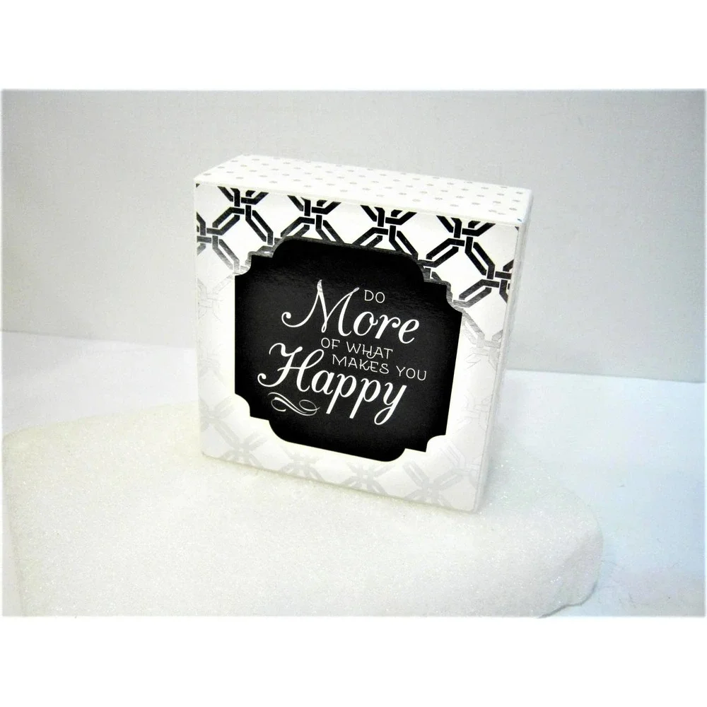 Motivational Wood Block Novelty Tabletop Shelf Desk Box Sign 5x5 inch